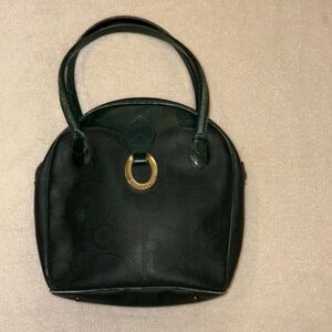 Christian Dior Vintage Green Double Strap Hand Bag